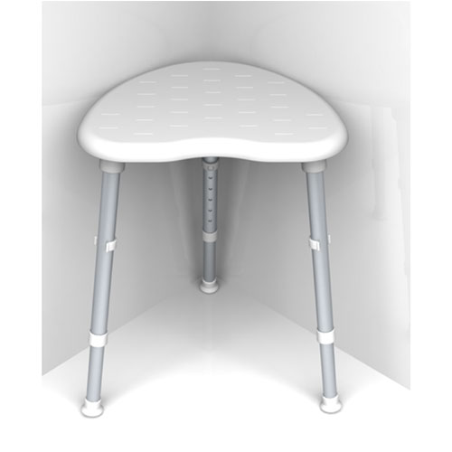 Redgum Space Saver Corner Shower Stool