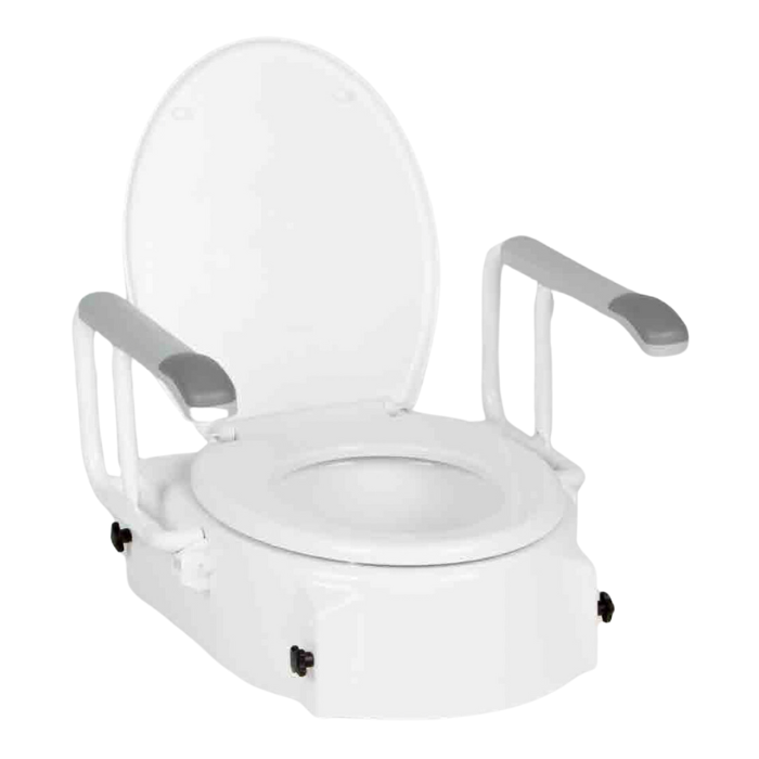 Peak Raised Toilet Seat with Swing Back Arms